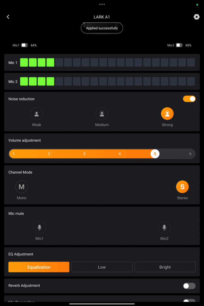 Hollyland-HollyAudio-Android-App-Microphone-Noise-Cancellation-Mode-1