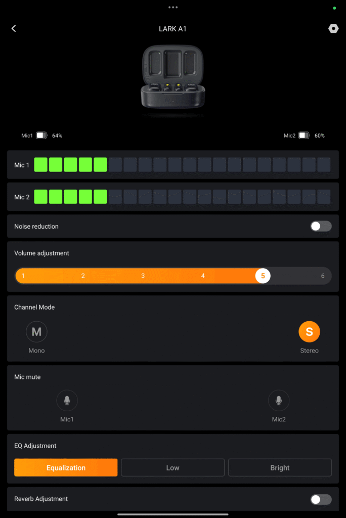 Hollyland-HollyAudio-Android-App-Microphone-Settings-Page-1